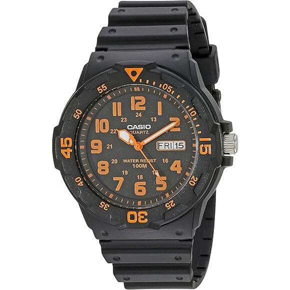 New Casio MRW200H Series Stainless Steel Resin Band Date Display Analog Watch - Picture 1 of 3